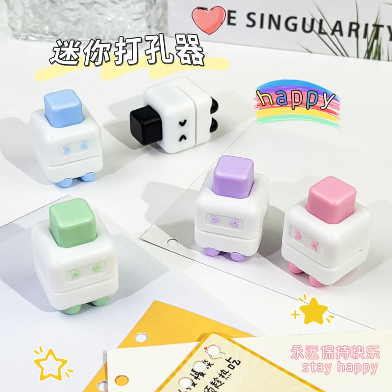 Xiaohongshu Punch Single Hole Manual Ring Binder Mini Small Loose-Leaf Paper DIY Binding Hole Puncher