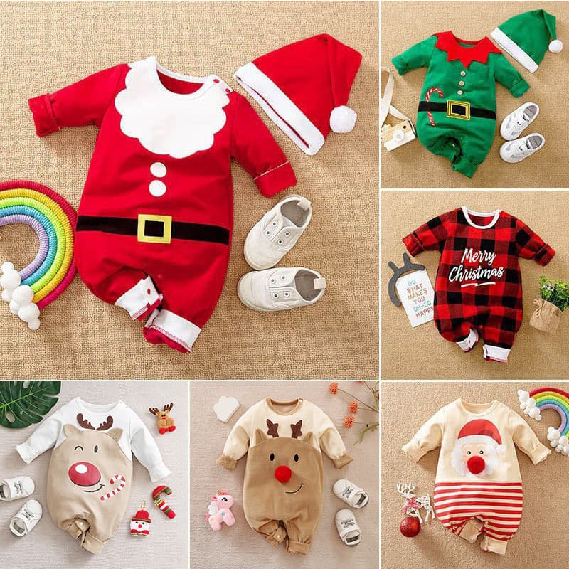 Christmas Baby Romper Infant Clothes Newborn Long Sleeve Fall Winter Christmas Baby Clothes Cross-border