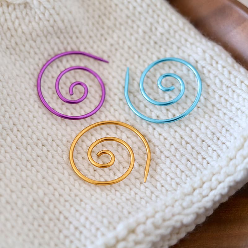 Hand knitting spiral knitting needle DIY small sewing tools Sweater shawl blanket marking button knitting needle