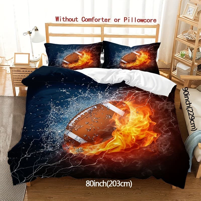American Football Rugby Cross-border Home Textile Digital Printed 3-Piece Bedding Set for Amazon