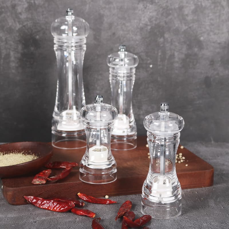 Acrylic Grinder Transparent Pepper Mill Manual Pepper Grinder Ceramic Core Multi-Purpose Seasoning Bottle Kitchen Tool