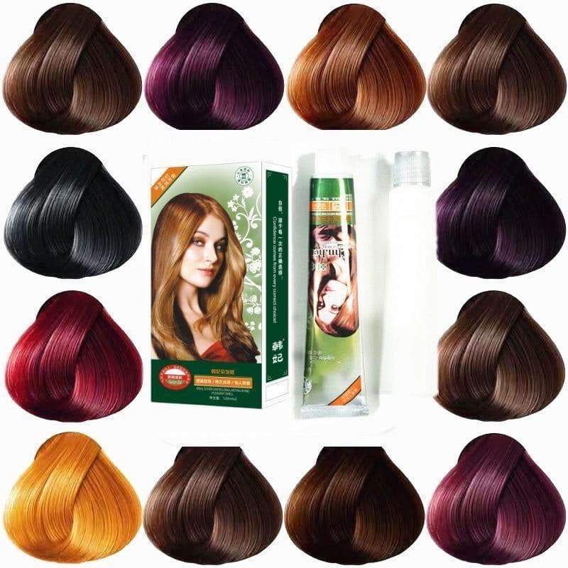 Factory wholesale dual-pack plant-based natural 120ml*2 Hanfei Colorful Hair Dye for salon use or DIY hair coloring