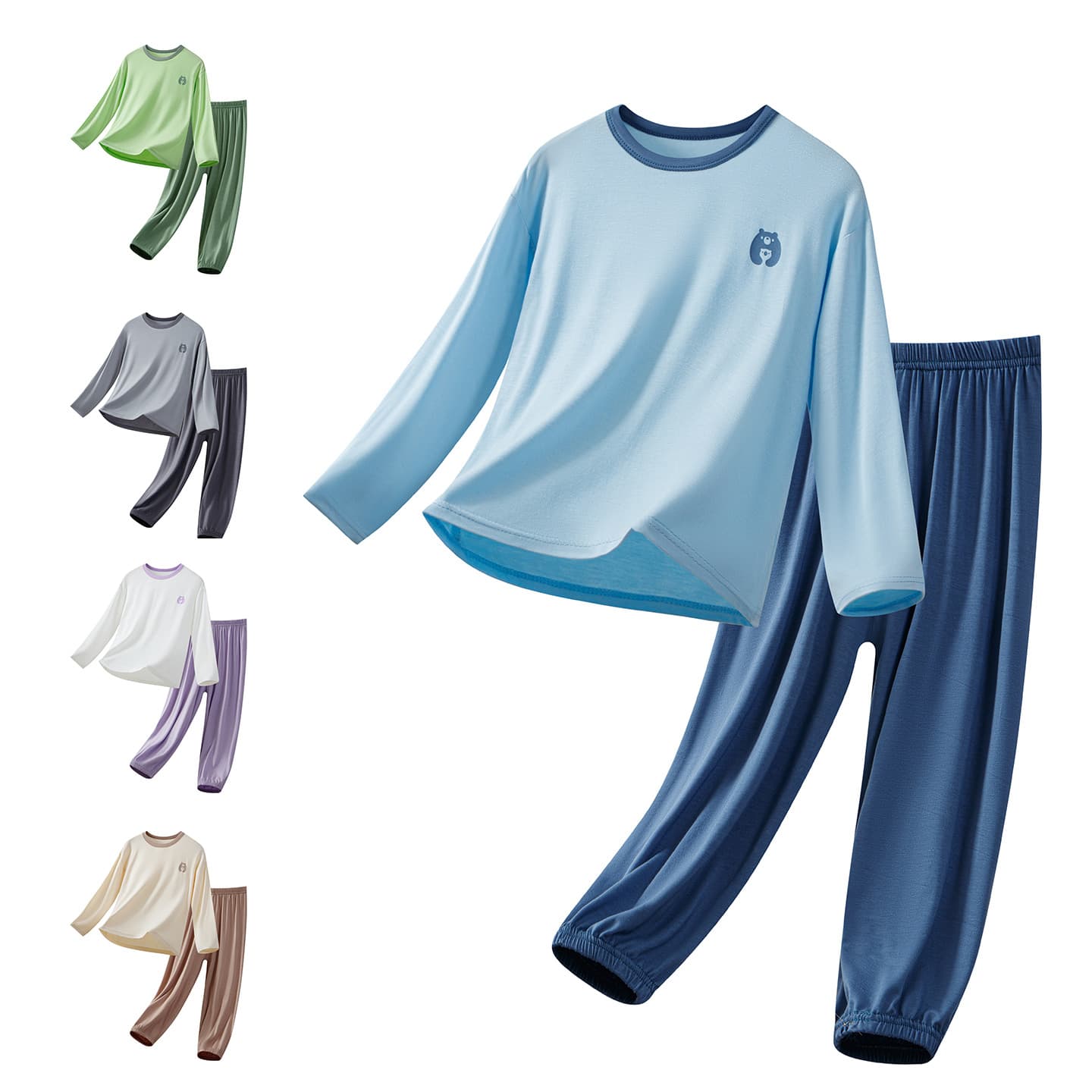 New Children's Pajamas Homewear Set Spring Summer Boys Air Conditioner Suit Girls Inner Layer T-Shirt