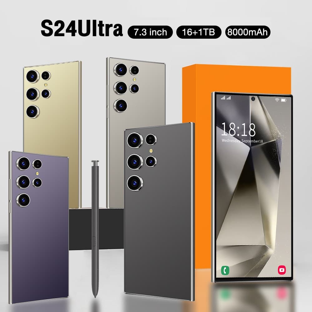 New Cross-Border Hot Selling Smartphone S24 Ultra Built-in Stylus Perforated Large Screen HD Pixel Factory Direct Supply