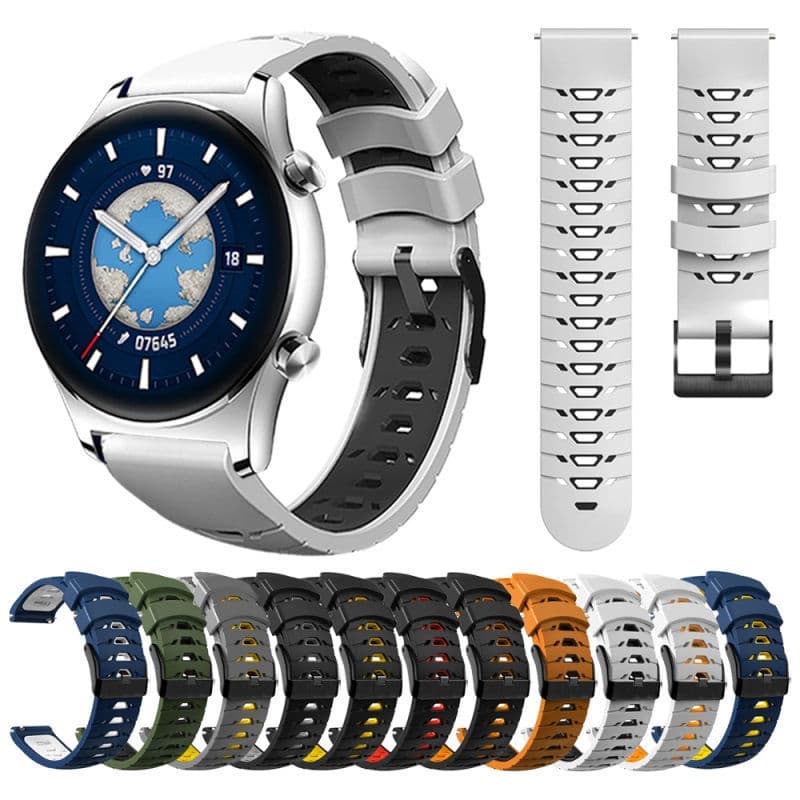 Suitable for Huawei Watch3/3pro/GT2/2pro silicone watch strap Samsung 46mm sports strap business style