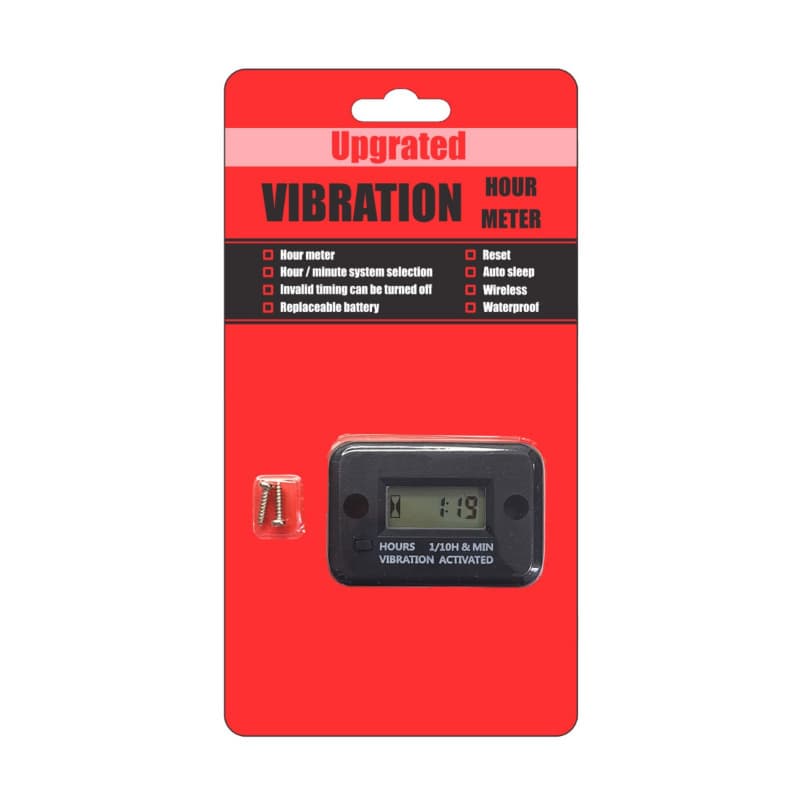 Motorcycle hour meter, vibration timer, for gasoline/diesel engines, lawn mowers, ATV vibration timer.