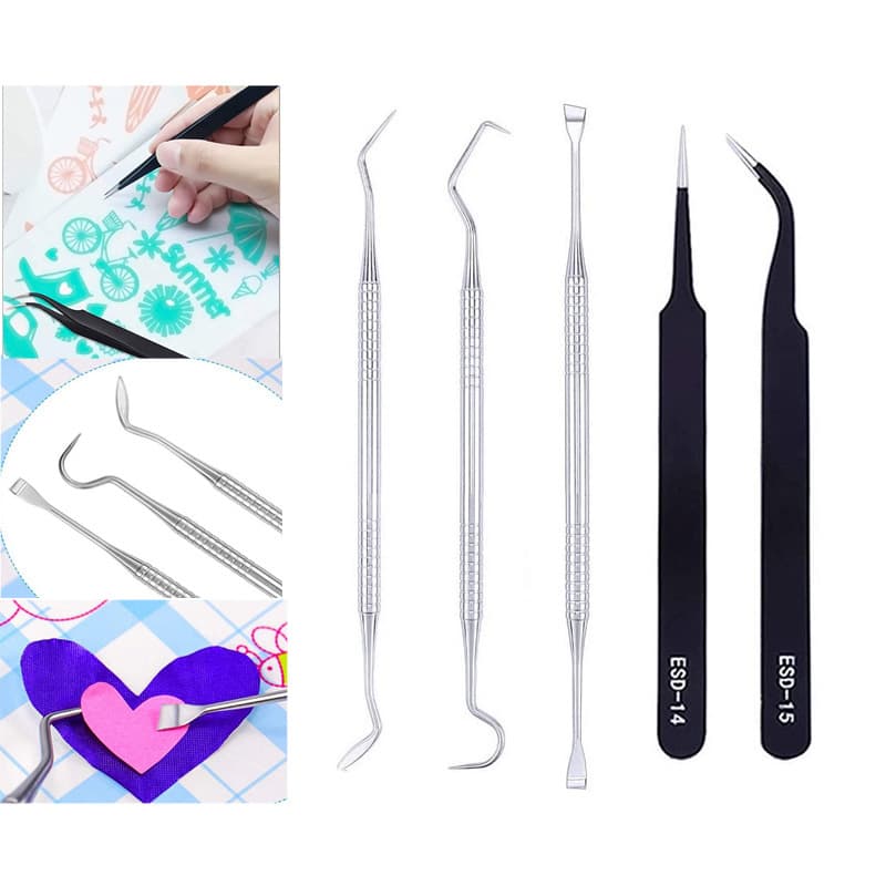 5-Piece Acrylic Wall Sticker Art DIY Relief Carving Tool Set Weeding Tools Vinyl Wall Decals Removal Kit