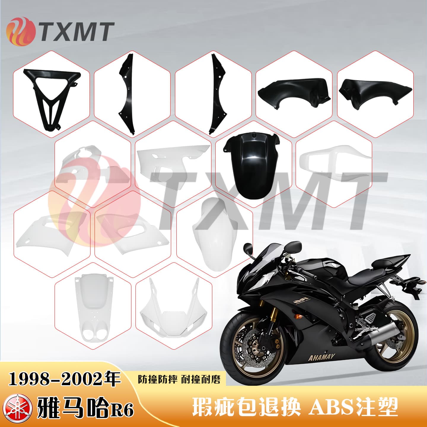 Full Body Fairing Kit for Yamaha YZF R6 1998-1999-2001-2002
