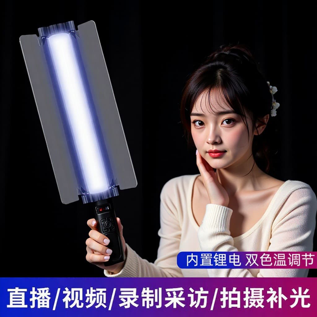 Live Streaming Photography Fill Light Portable Night Indoor Portrait Outdoor Full-Color Lighting Atmosphere Handheld RGB Stick Light