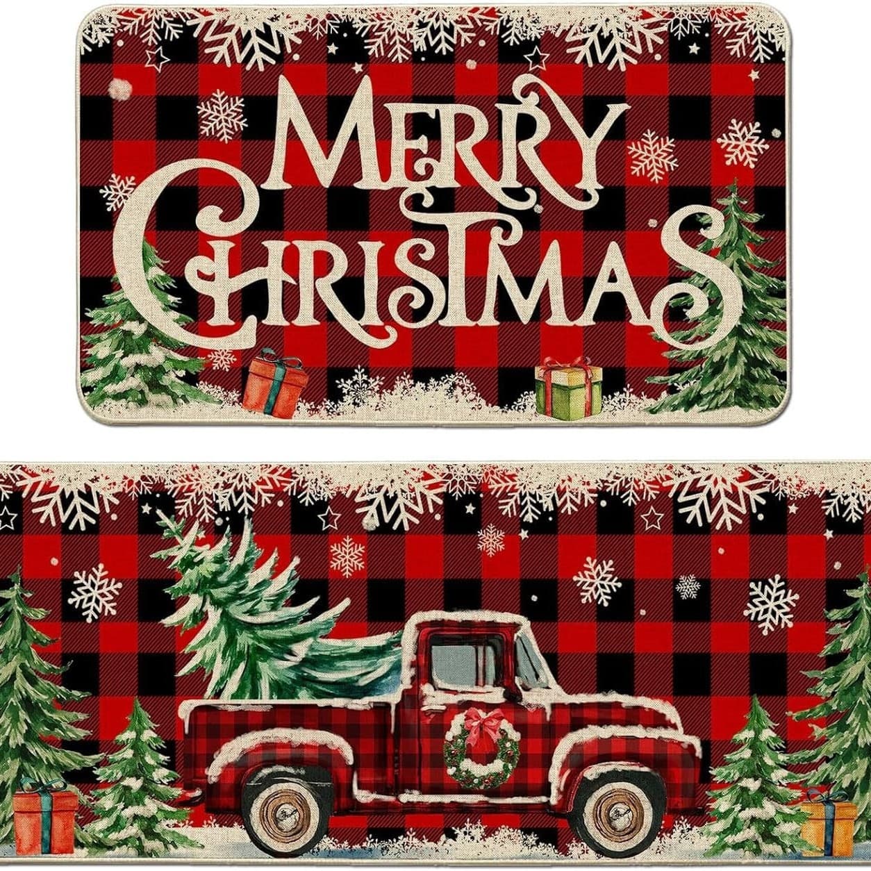 Wholesale Christmas Atmosphere Doormat Holiday Home Water-Absorbent Anti-Slip Mat Living Room Bathroom Faux Cashmere Rug
