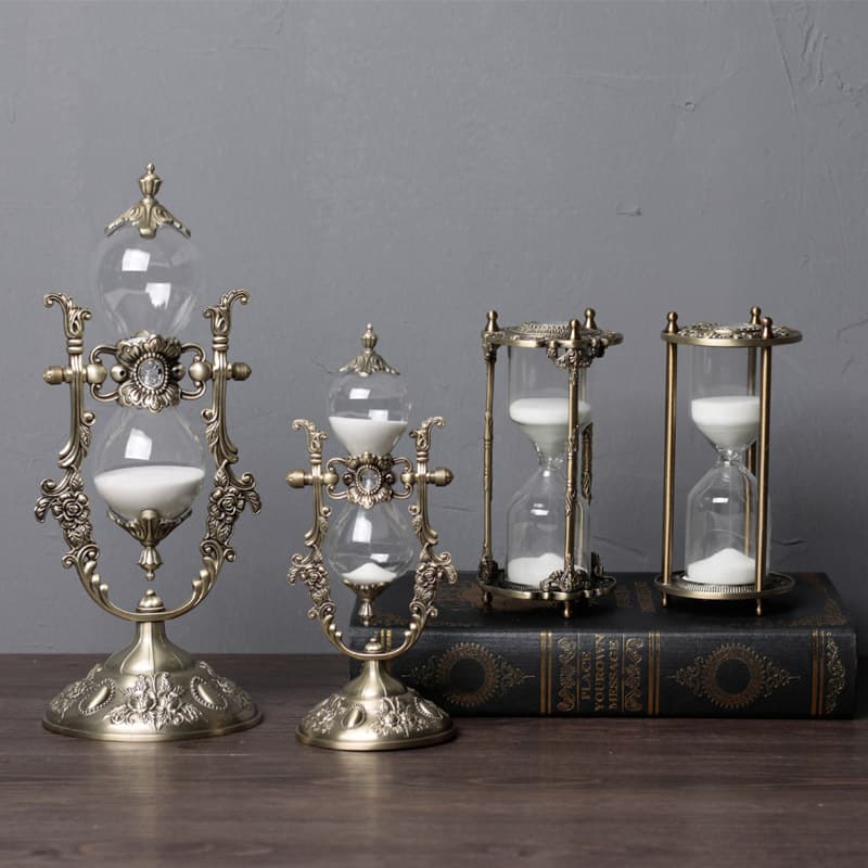 European Creative Hourglass Living Room Decoration Ornament Home Office Decoration Zinc Alloy High-End Time Timer