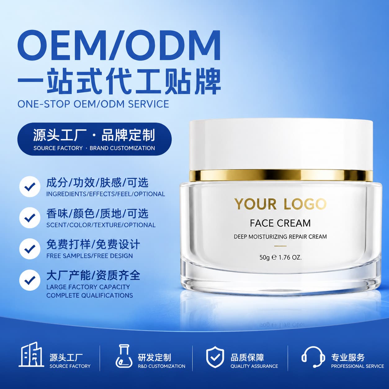 Face Cream OEM/ODM Source Factory Skincare Private Label Customization Cosmetics Cross-border Supply