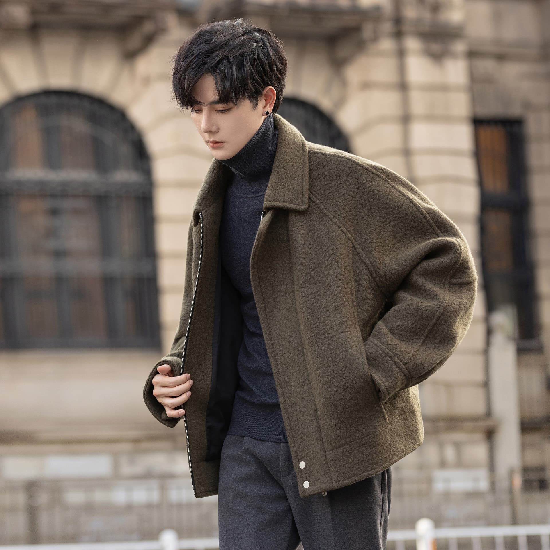 6868 Premium Coarse Woolen Jacket Short Casual Coat 2025 Autumn Winter New Trendy Korean Style