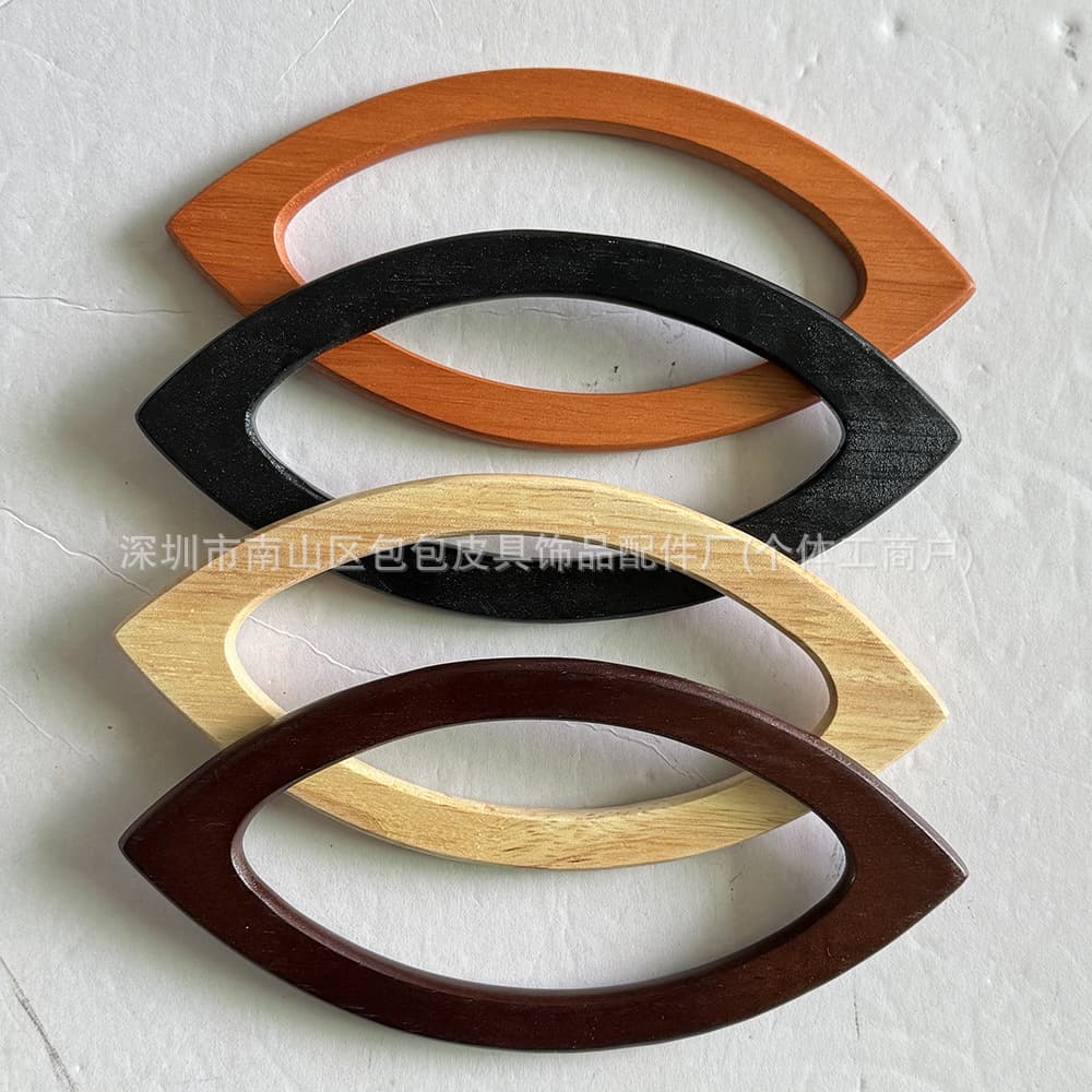 Bag Handle Eye Wood Handle Natural Wood Handle DIY Weaving Bag Hardware Handle Solid Wood Hand Ring
