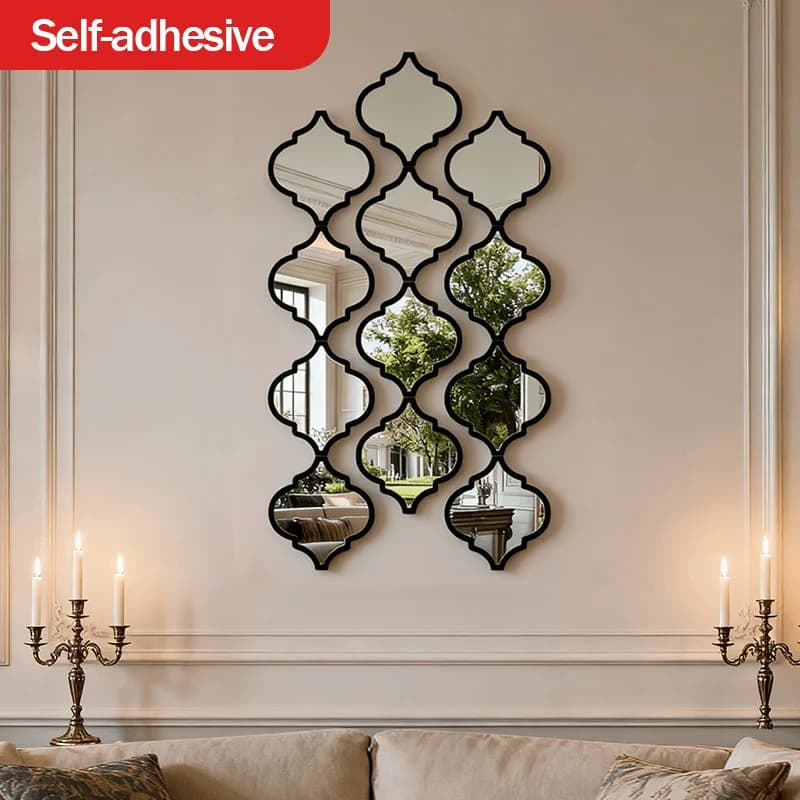 Cross-Border Moroccan Style Decorative Mirror Acrylic Mirror Wall Sticker Living Room Dining Side Mirror Background Wall Entrance Wall Decoration Mirror
