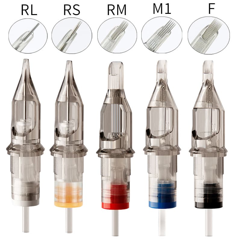 Factory Supply Tattoo Integrated Needle Xi'an Motor Machine Needle Yellow Dragonfly Colorful Silicone Ring Transparent Needle Tattoo Short Needle Pen
