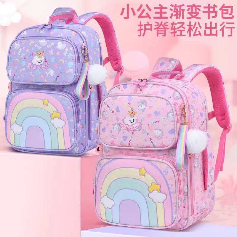 New children's school bag primary school students 1-3-6 grade girls school bag spine protection large capacity backpack wholesale