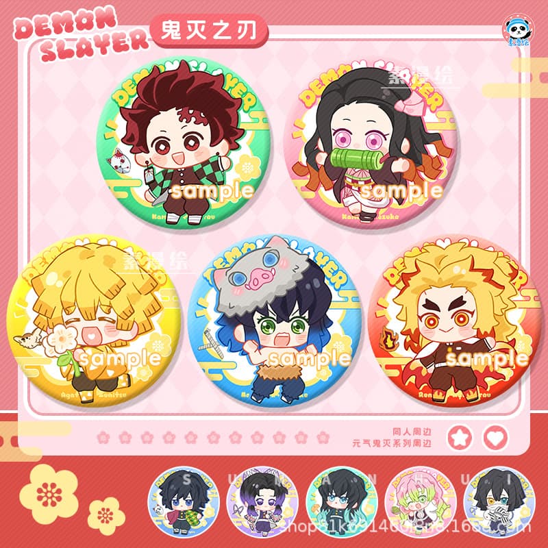 Demon Slayer: Kimetsu no Yaiba peripherals, Mitsuri Bar, Tanjiro badge, Muichiro badge, Inosuke brooch, Zenitsu Nezuko
