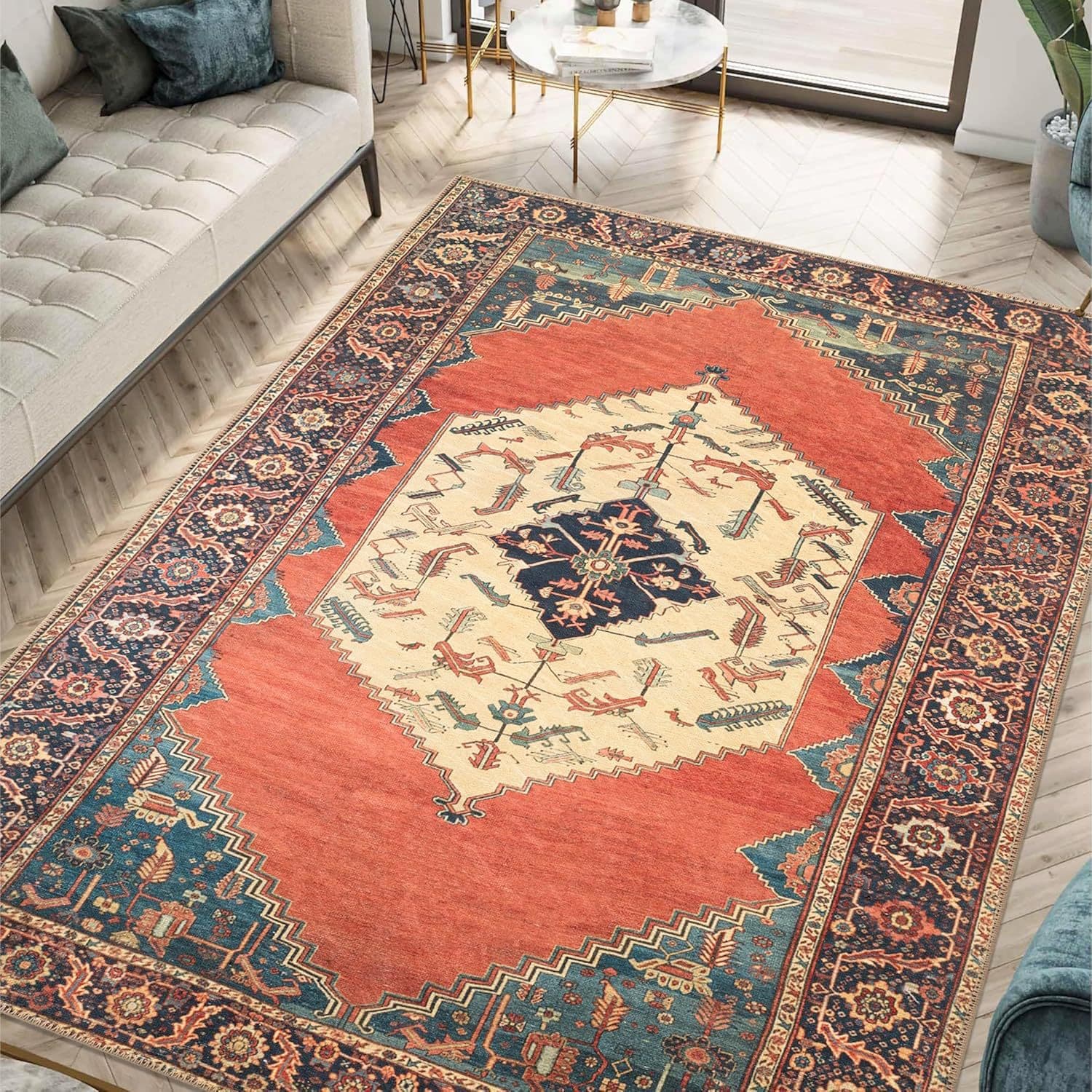 Cross-border Bohemian Large Area Rug Vintage Sofa Throw Rug Amazon Temu Shein Dropshipping Bedroom Bedside Carpet