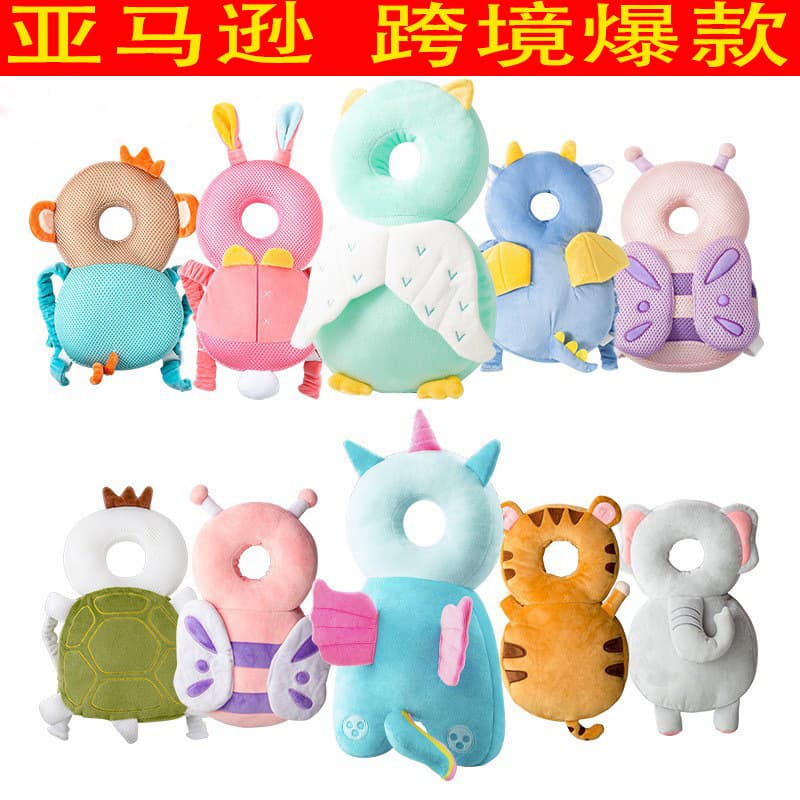 Baby Anti-Fall Head Protector Pillow, Toddler Anti-Impact Head Protection Back Pillow, Children Learning to Walk Anti-Fall Helmet, Cartoon