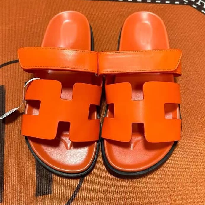 Premium Genuine Leather Summer Sandals for Women, Thick Sole One-Strap Slippers, Cross-Border Export Beach Shoes for Men and Women