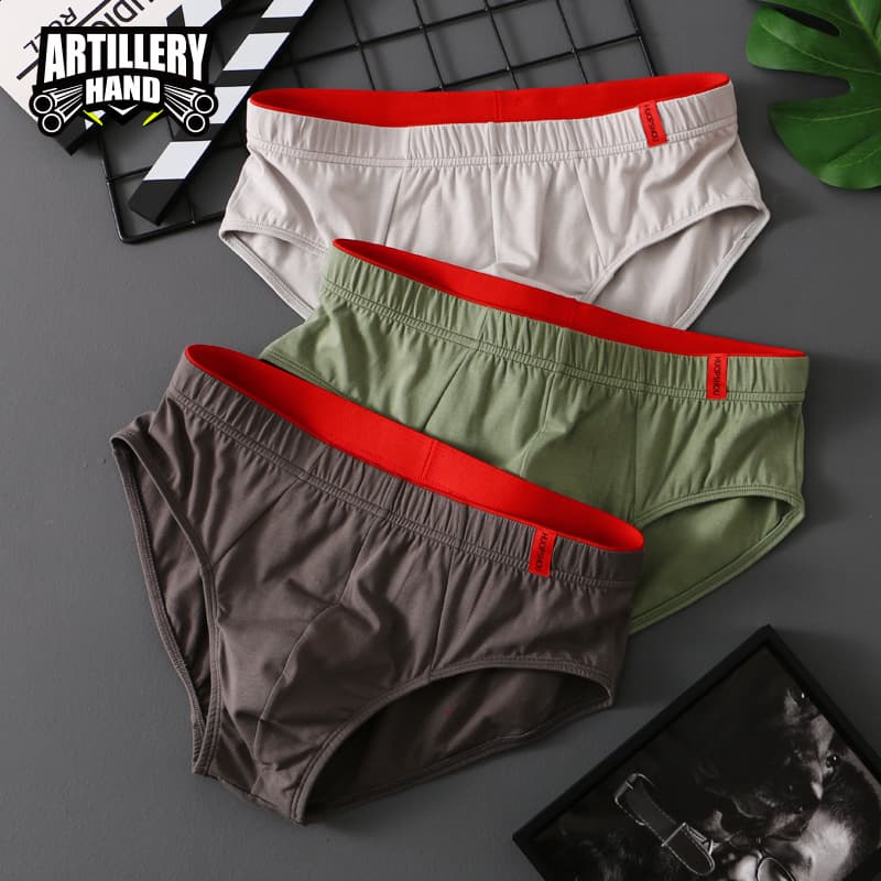 Solid Color Cotton Triangle Men's Trendy Low Waist Breathable Underwear Comfortable Soft Fabric Men's Briefs