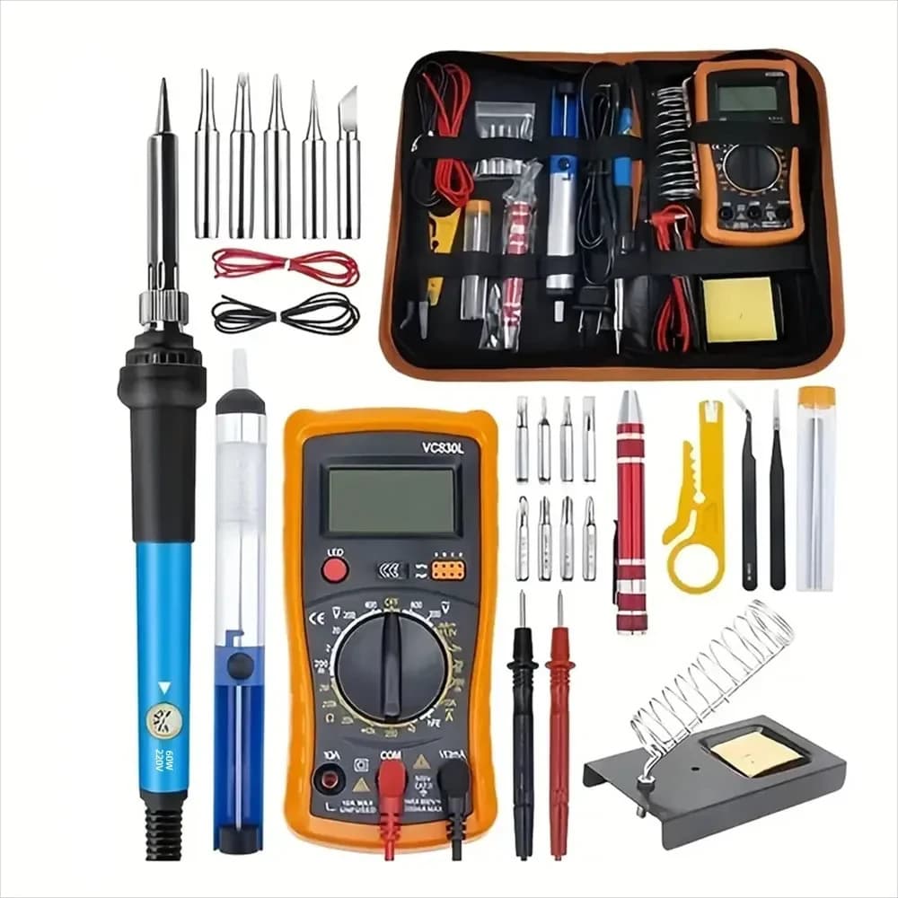 Cross-border Direct Supply 60W Adjustable Temperature Constant Temperature Electric Soldering Iron Kit Household Industrial Welding Soldering Pen Repair Tool