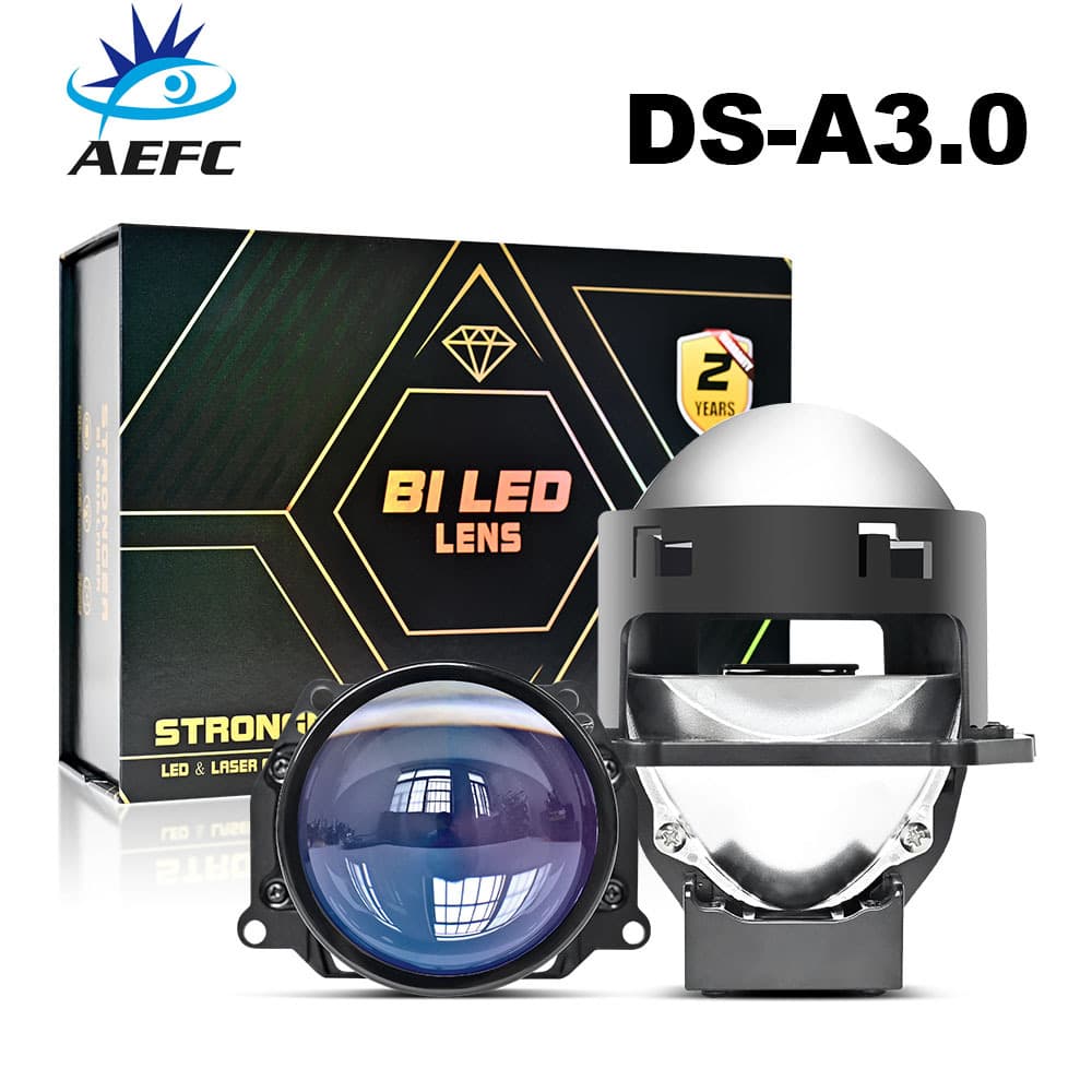 Car LED Headlight 3-Inch Bi-Lens 70W Dual Cup Super Bright High/Low Beam Integrated BI LED Projector Light H4 H7