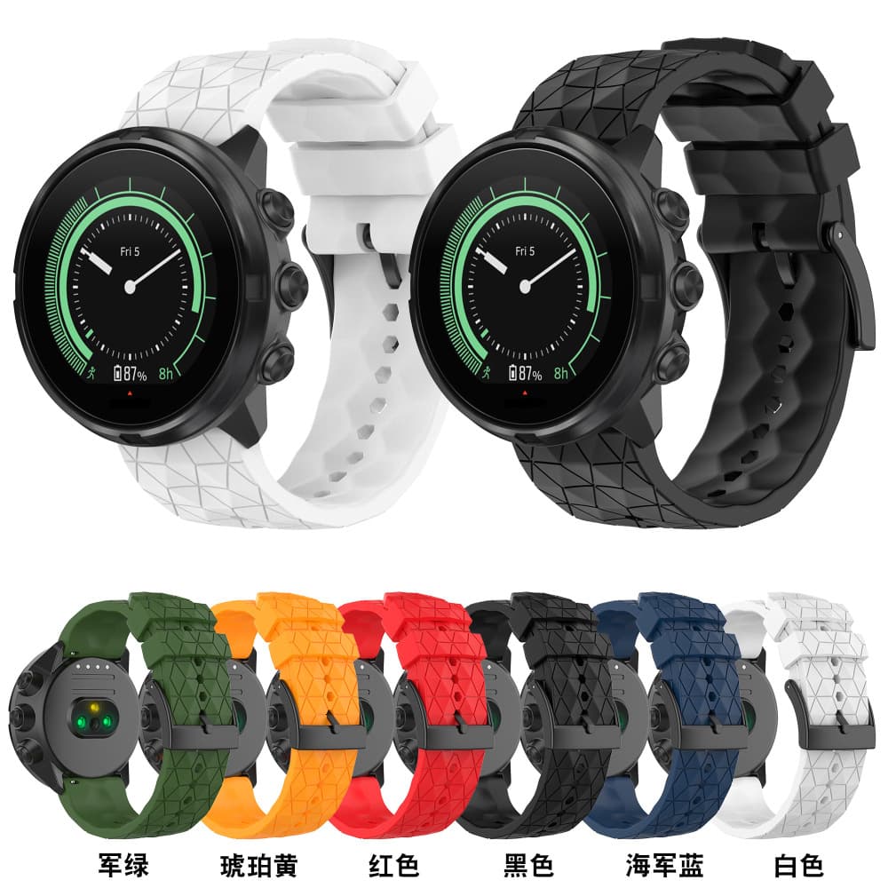 Suitable for Suntuo 9/9baro7 Spartan hr speed D5 smart watch with football pattern silicone wristband 24mm