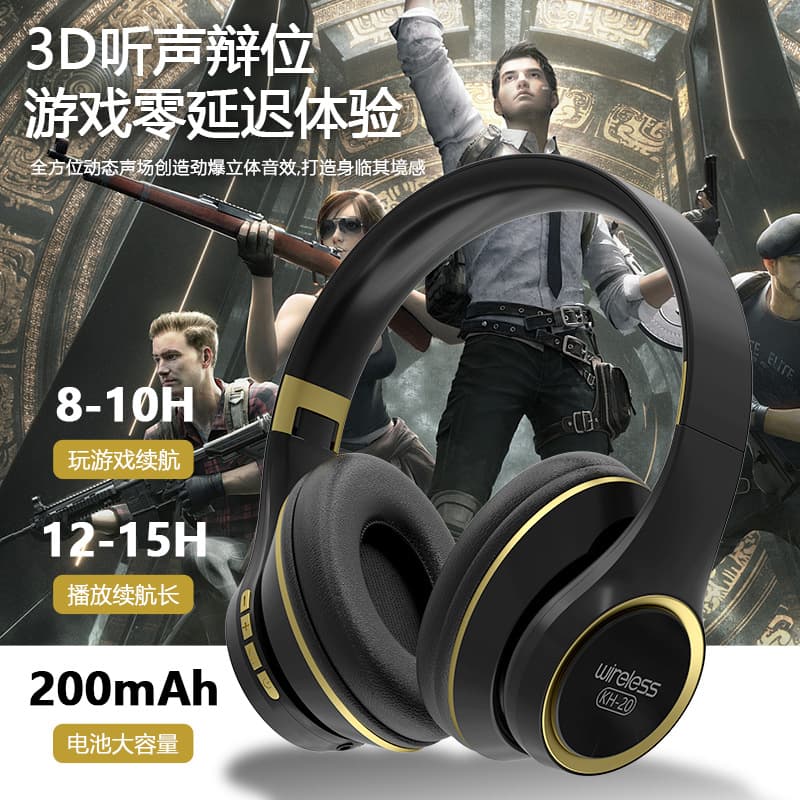 Digital Computer Bluetooth Headset Wireless Over Ear Stereo Sound Headphones For Music Gaming Mic Volume Control
