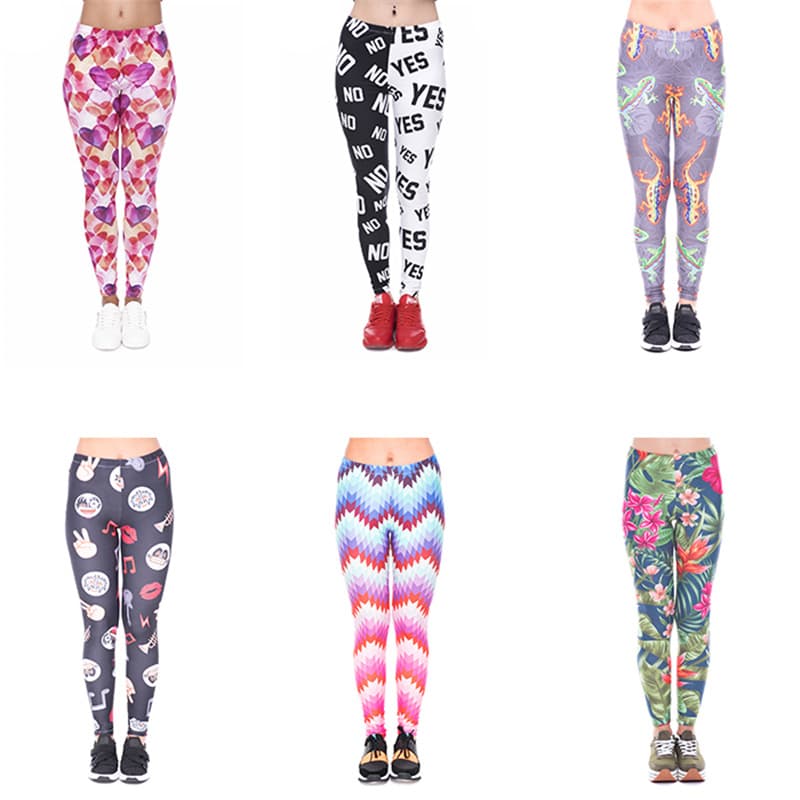 Leaves ethnic style totem print nine-point pants high waist sports yoga large size leggings women's leggings foreign trade