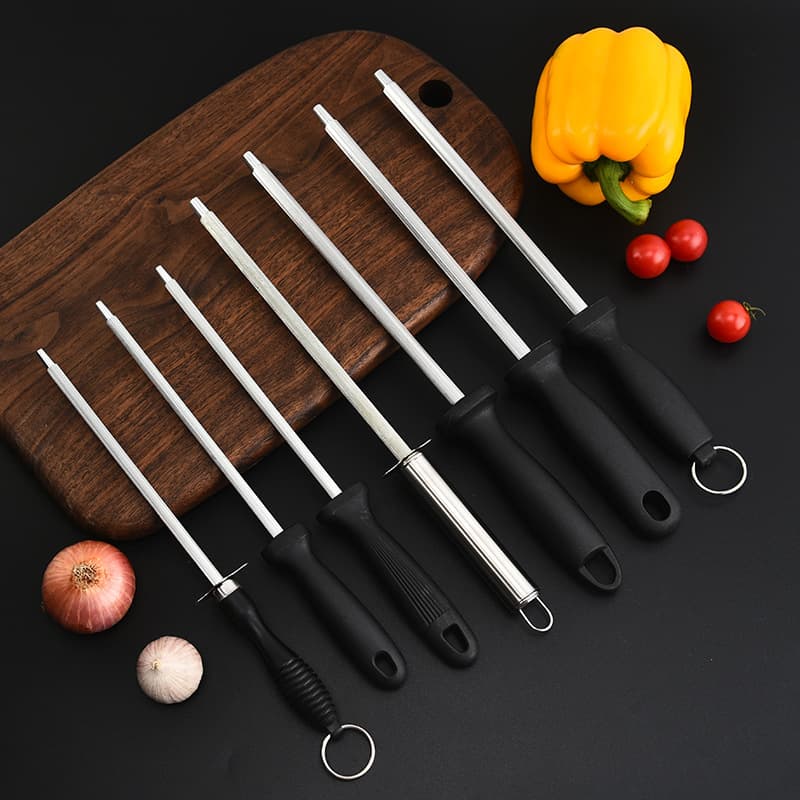 Stainless Steel Sharpening Rod Diamond Sharpener Whetstone Scissors Ceramic Carbon Steel Butcher Sharpening Stick Kitchen Tool