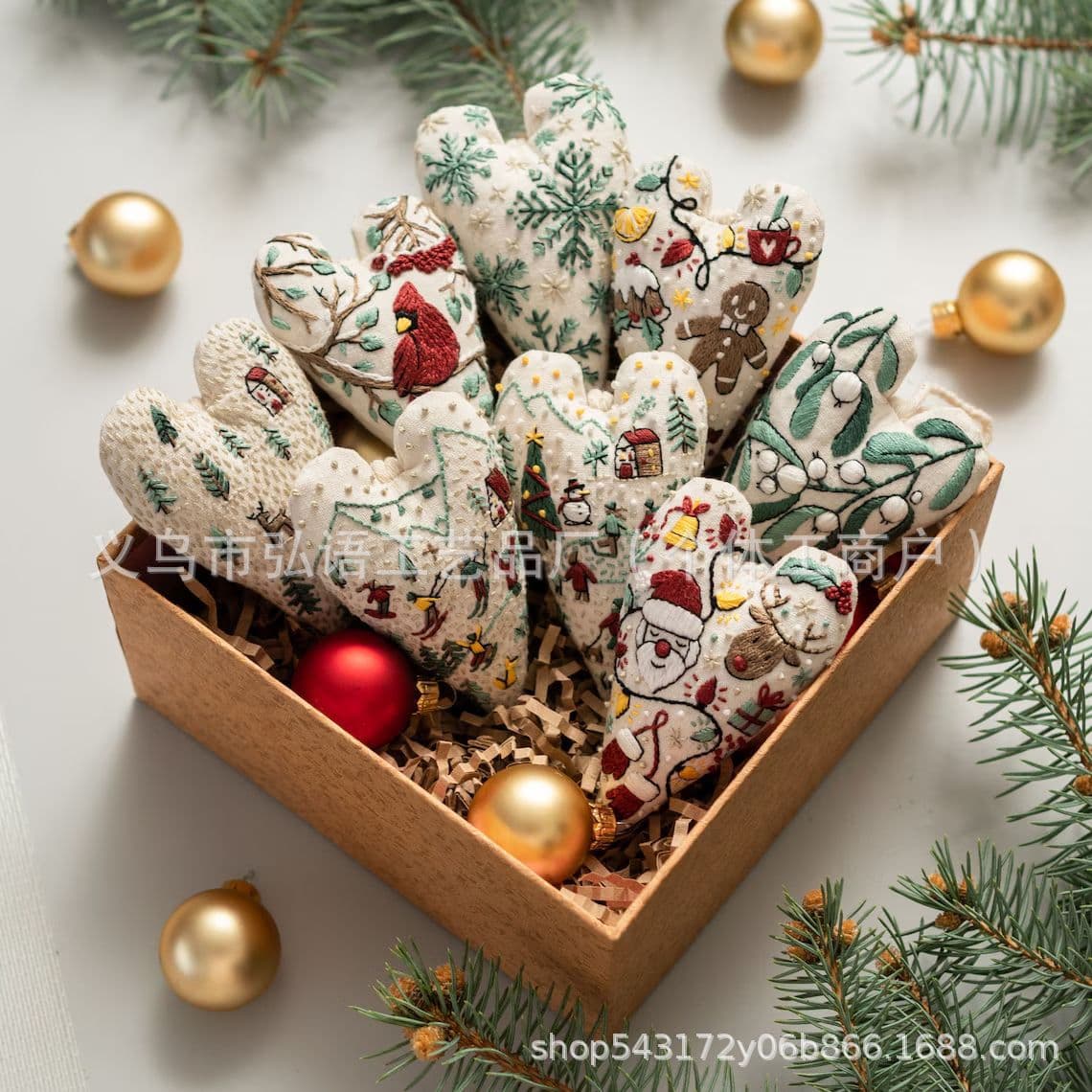 Cross-border DIY Heart Shaped Hand Embroidered Christ, Heart-shaped Embroidery Christmas Kit