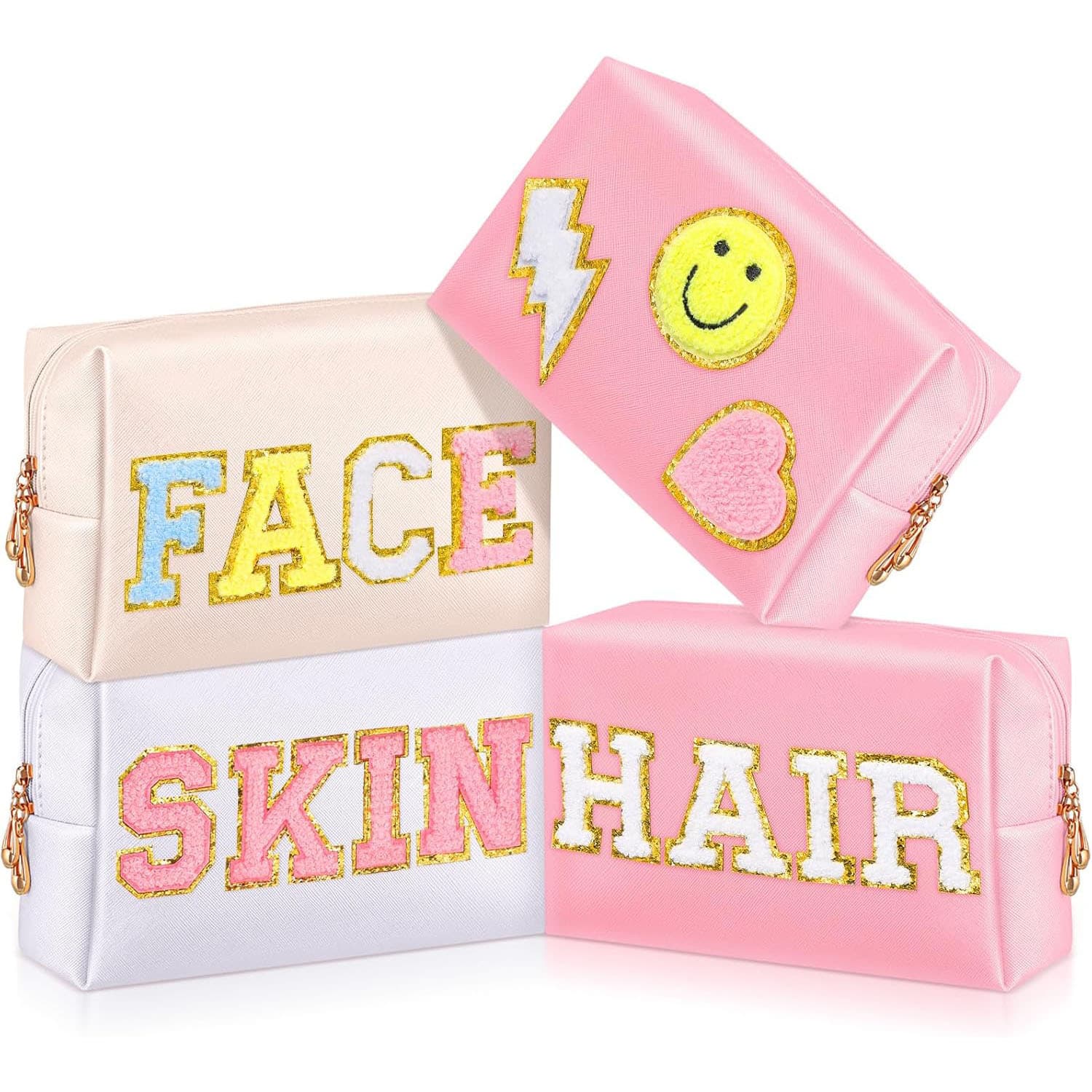 Cross-border Amazon Letter Towel Embroidery PU Makeup Bag New Large Capacity Storage Bag Portable Toiletry Bag Handbag