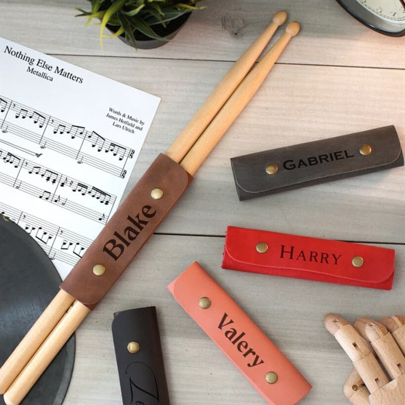PU leather drum stick cover, retro wear-resistant drumstick leather cover bag, custom drum stick storage box