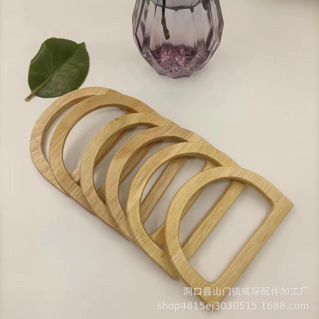 Wooden Craft Bag Accessories D-Shaped Wooden Handle Wooden Handles Factory Wholesale Direct Sales