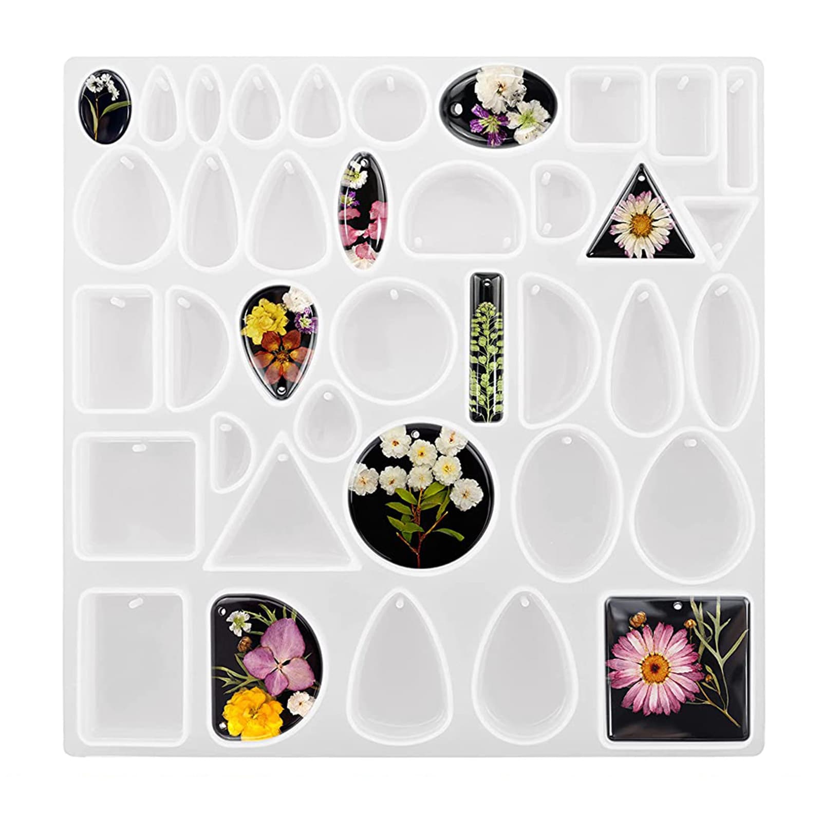Resin Pendant Mold - Crystal Epoxy Silicone Mold for DIY Jewelry Making