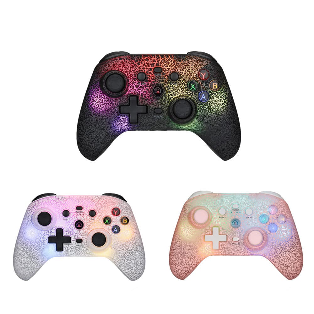 NS Wireless Bluetooth Game Controller with RGB Light, Supports Switch, Android, iOS, PC, PS3 Console Games