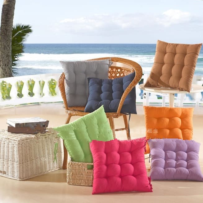 Solid color thickened brushed chair cushion wholesale, new office all-season seat pad, tatami dining chair mat