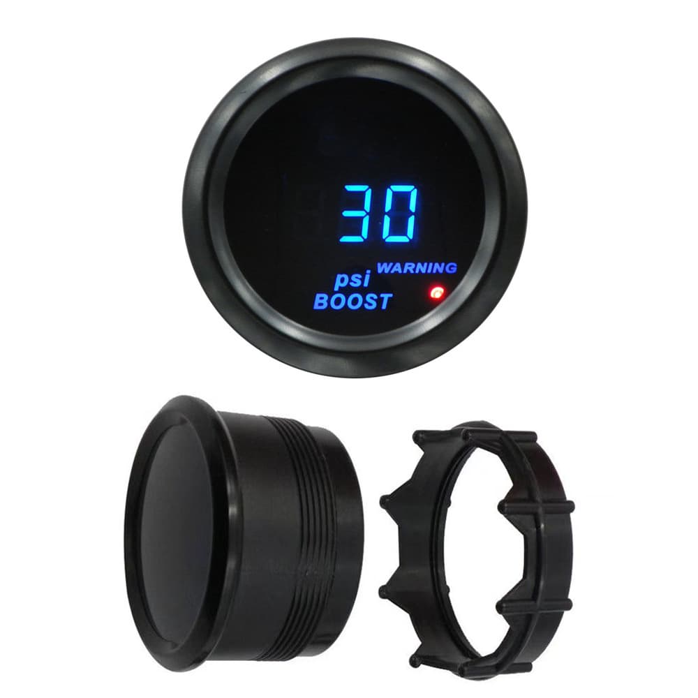 52MM Car Modification Gauge Boost Pressure Turbo Gauge 12V Universal Car Gauge Blue Light 2 Inch