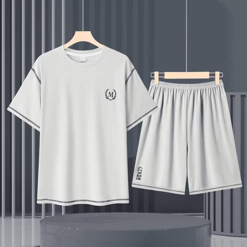 Summer Modal Men's Pajama Set, Ice Silk, Loose, Thin, Breathable, Fashionable Homewear