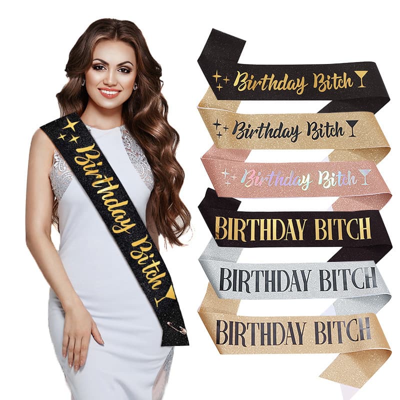 AliExpress Amazon Birthday Party Decoration with Sash, Multiple Colors Shoulder Sash Wholesale