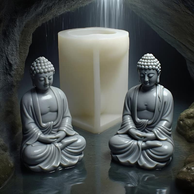 3D Buddha Statue Plaster Aromatherapy Candle Silicone Mold DIY Tathagata Incense Stone Resin Ornament Mold
