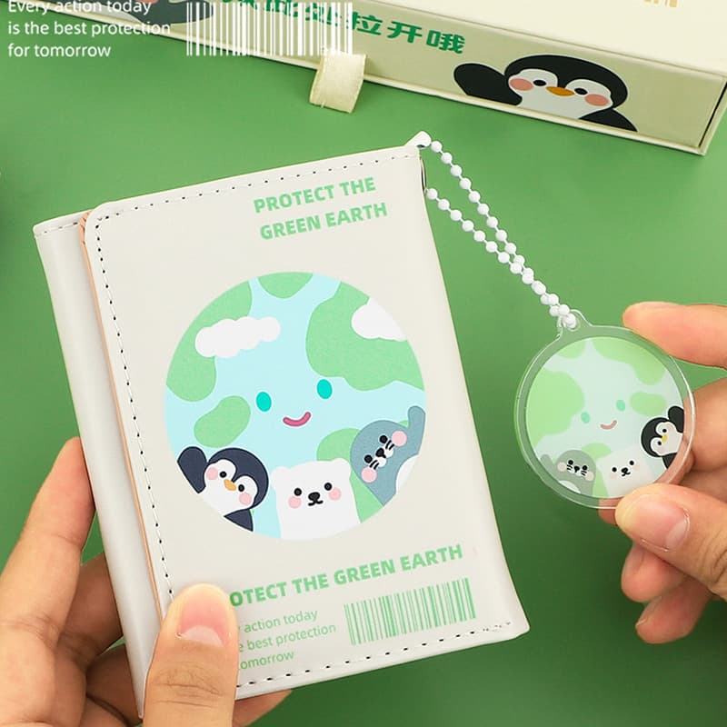 Tri-fold wallet female personality high-end cute cartoon coin purse student short folding wallet card bag ready for sale