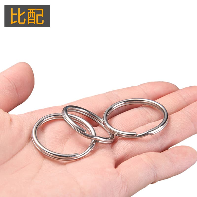 304 Stainless Steel Key Ring Double Loop Wire Keychain Metal Car Key Ring Small and Large Fine Circle Wholesale