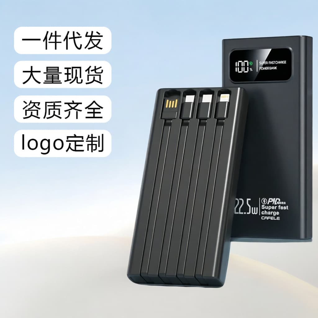 3C Certified Power Bank 20000mAh High Capacity Fast Charging Powerbank Compatible with Apple Xiaomi Logo Customization