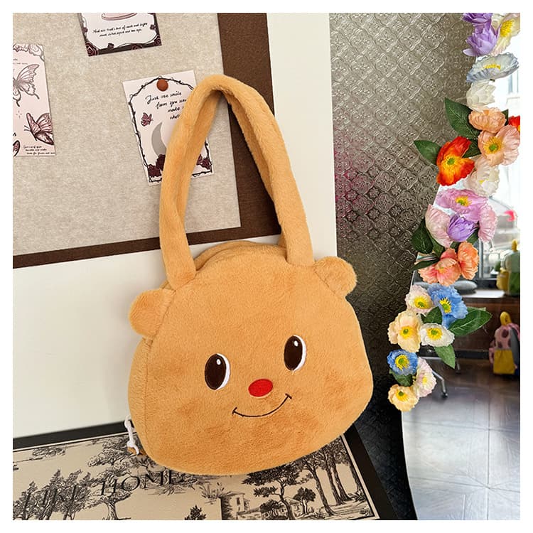 Yellow Bear Backpack Girl's Cute Plush Handbag Thai Bear Doll Apron Teddy Bear