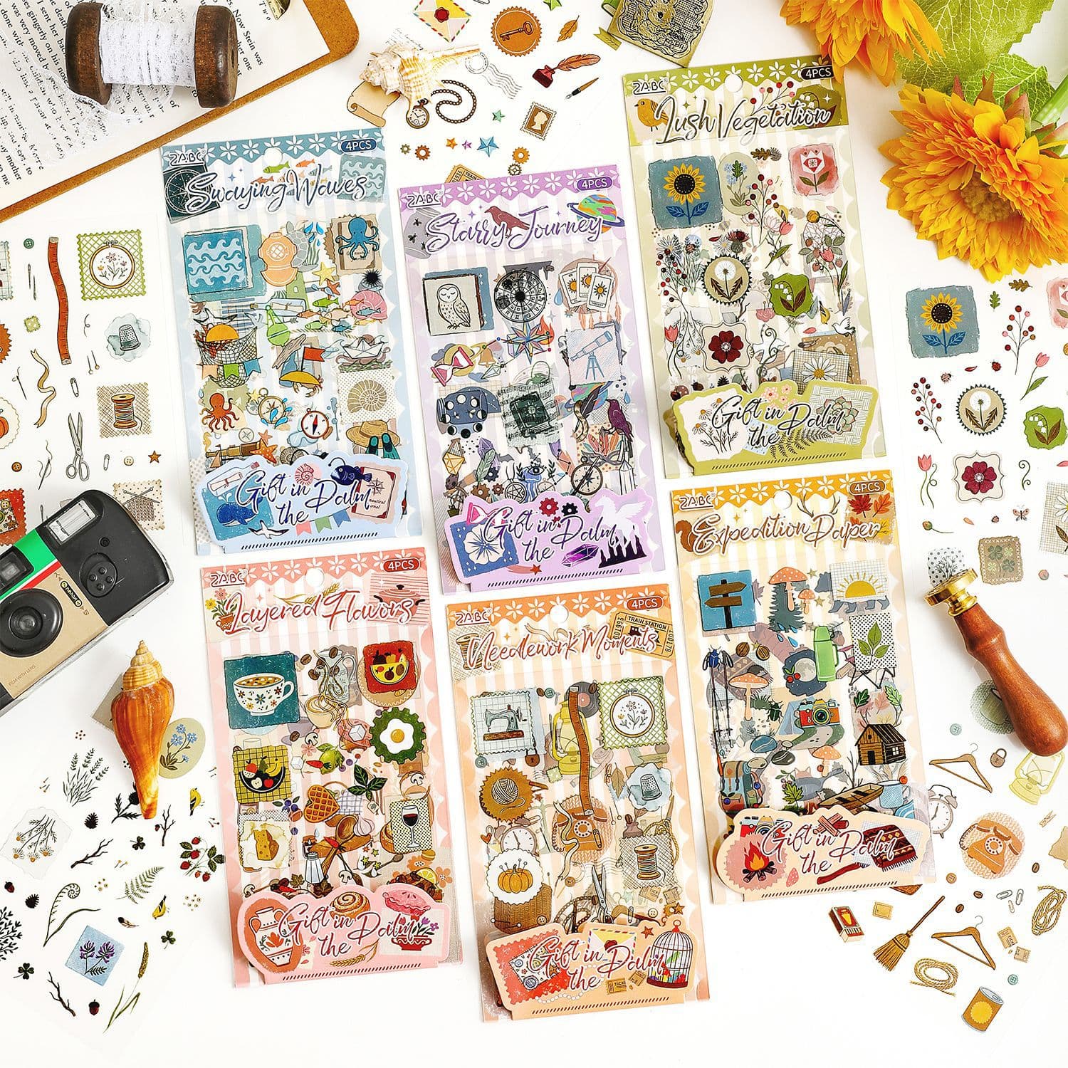 Yue Zhenping Sticker - Palm Praise Series - Life Theme Small Patterns Decompression Scrapbook Material DIY Stickers