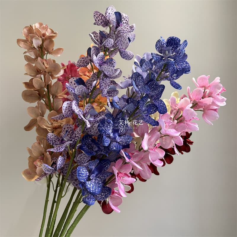 Single Branch Phalaenopsis Artificial Flower for Wedding Flower Arrangement Decoration Cattleya Orchid Line Flower Material Home Decor