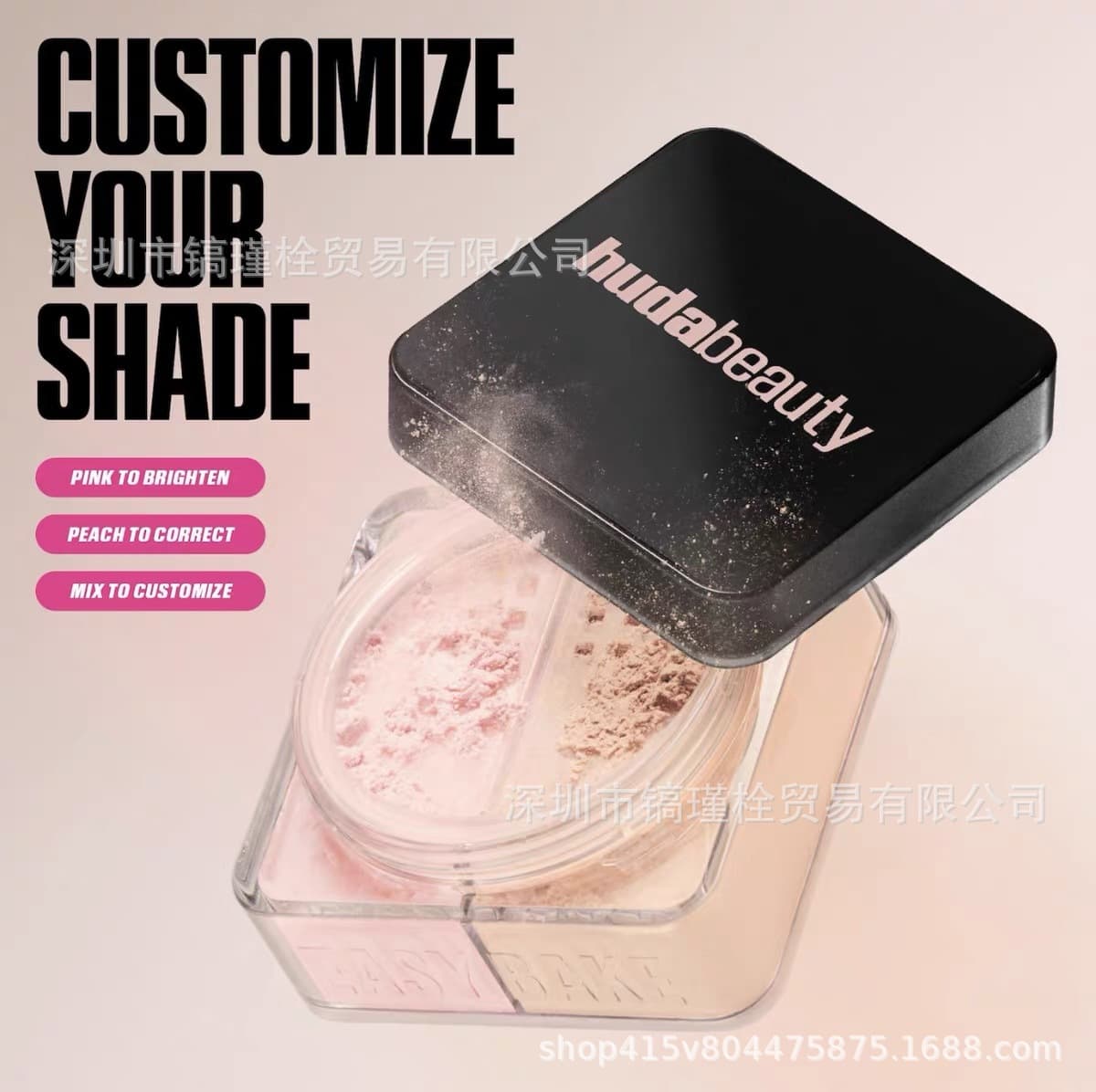 New in stock Huda Beauty Dual Finish Powder, oil control, long-lasting, blurring, brightening, color correcting, 13g